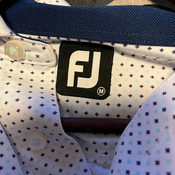 FootJoy White Polka Dot Polo Shirt - Picture 2 of 3